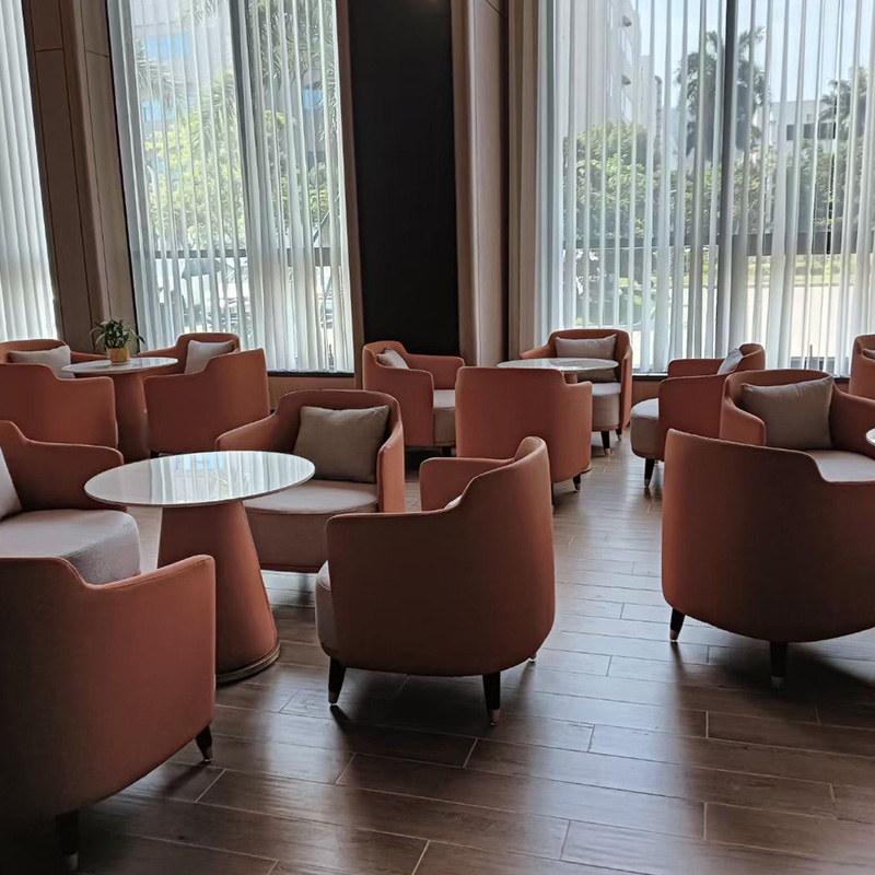 Restaurant tables leisure chairs modern hotel lobby reception leather chair