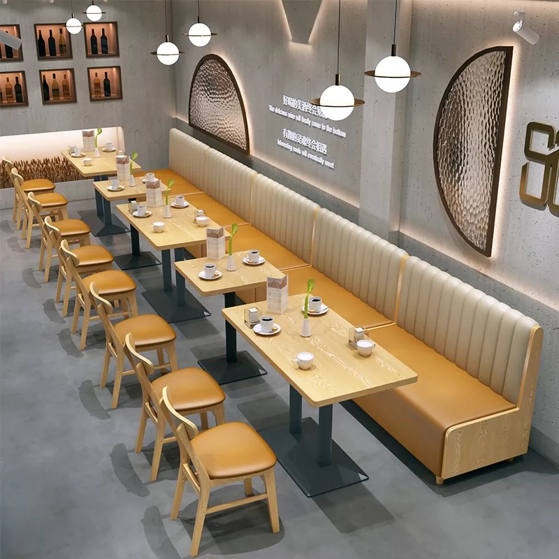 Comfortable restaurant set sofa and chair coffee shop customized