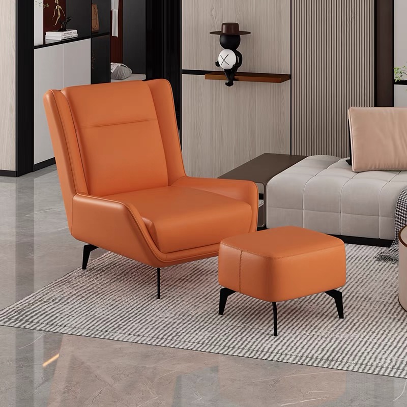 Modern designer furniture leather lounge leisure chair living room furniture arm chair插图